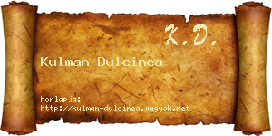 Kulman Dulcinea névjegykártya